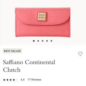 Dooney & Bourke Continental Clutch Wallet Light Mauve Saffiano Leather